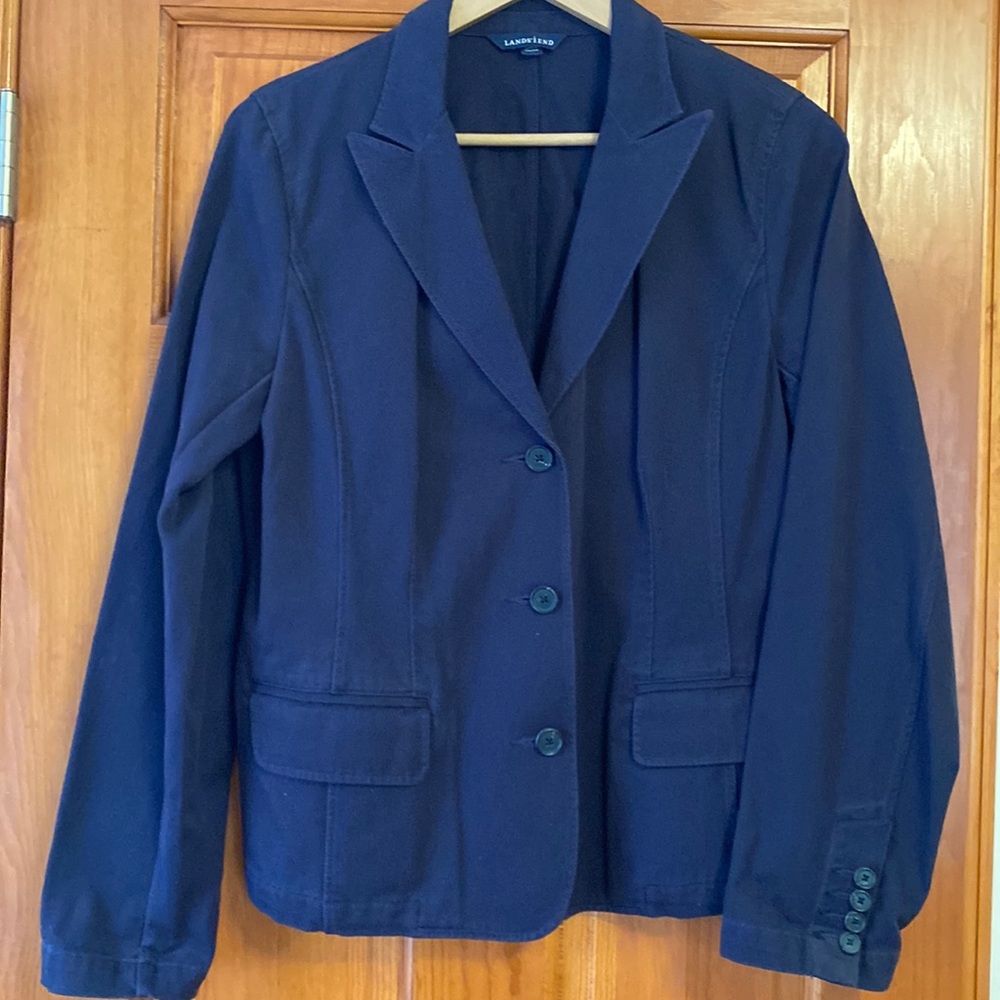 Lands End navy blue canvas jacket
